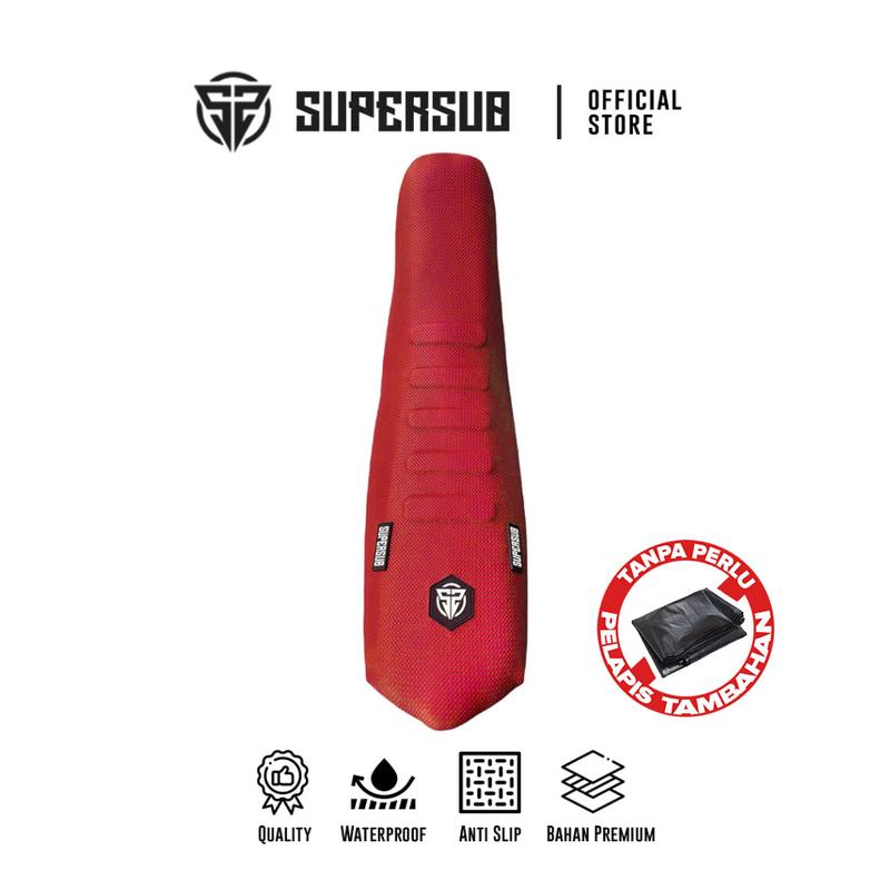 Seat Cover jok Bungkus Jok Sarung Jok Kulit Jok Trail Supemoto Merah Red SuperSub Waterproof Anti Air Untuk CRF KLX Dtracker WR Motor Motorcycle Supermoto 0