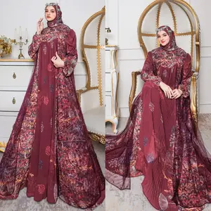 DAYANA SERIES BY DMECCA HUMAIRA SYARI GAMIS CERUTY PREMIUM PLISKET MIX TULLE BRUKAT PAYET MUTIARA SET HIJAB JILBAB SCARF Pesta