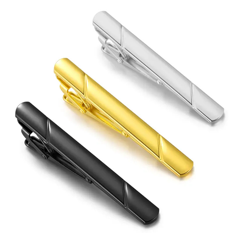 1-piece Classic Men Tie Pin Clips of Casual Style Tie Clip Fashion Jewelry Exquisite Wedding Tie Bar Silver And Golden Color