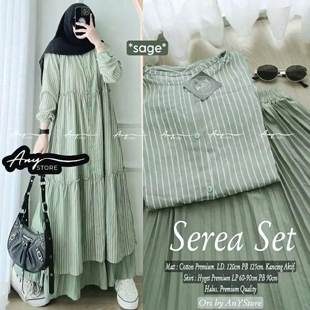 Serea Zorea SIERA Fairy set Rok Plisket  gamis setelan wanita kekinian Muslim Baju