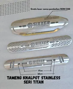 Cover Tameng Knalpot Stainless Steel Laser Cuting Mio Vario Beat Scoopy Nmax Aerox PCX ORIGINAL SIXXER Motorcycle