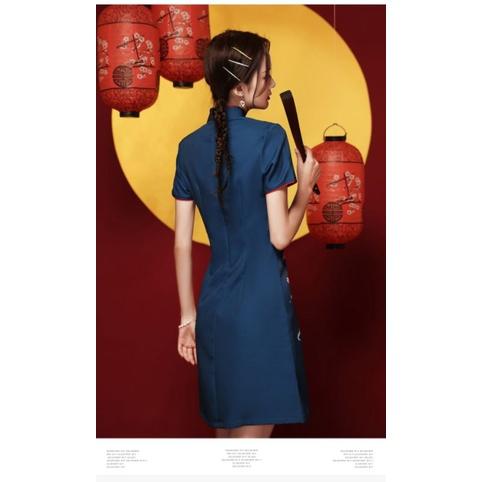 Product Introduction of Qipao 2024 New and Improved Chinese Style Youth Small and Short Explosive Street Dress Summer 7