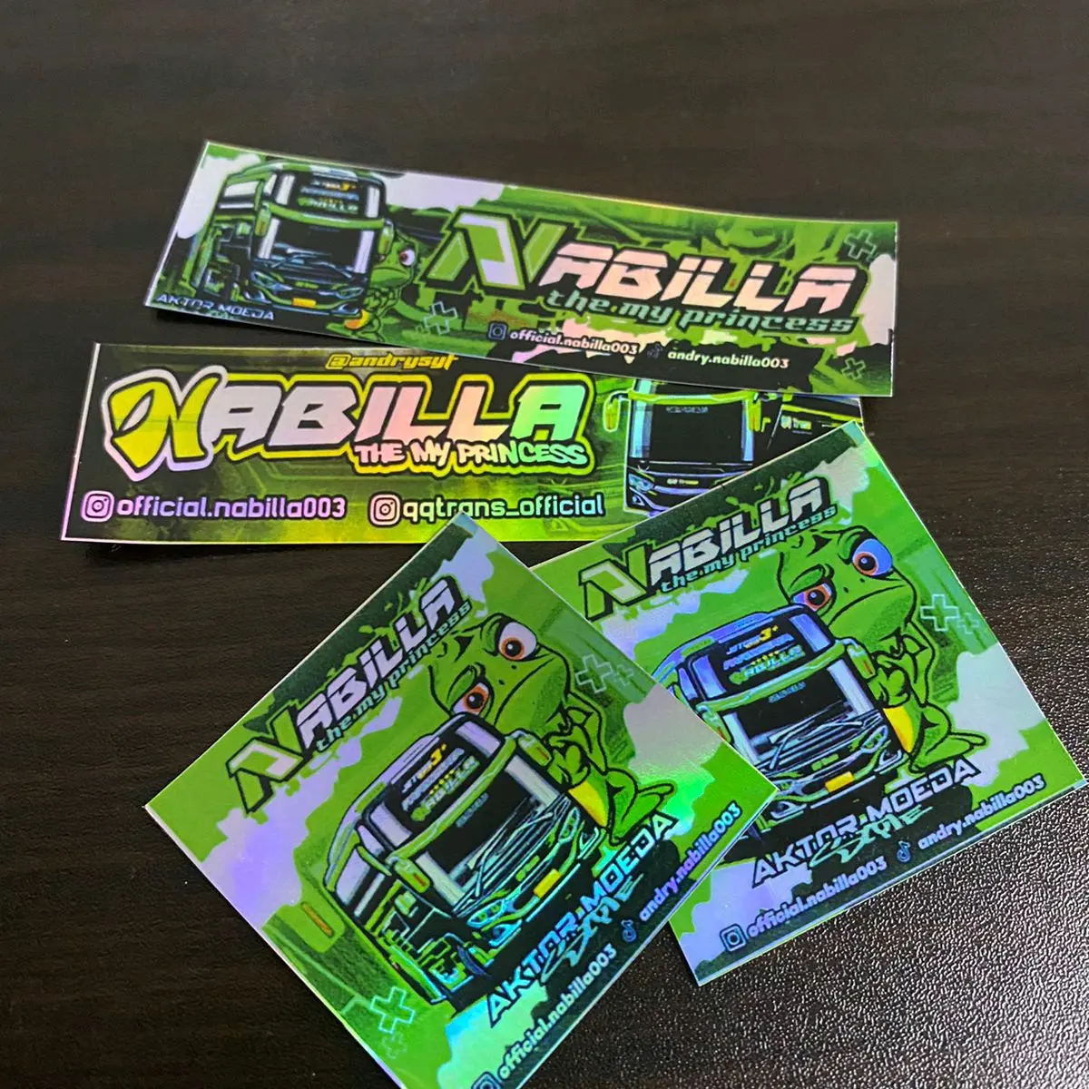 sticker nabila 4 pcs asli unit Bus Car Kendaraan