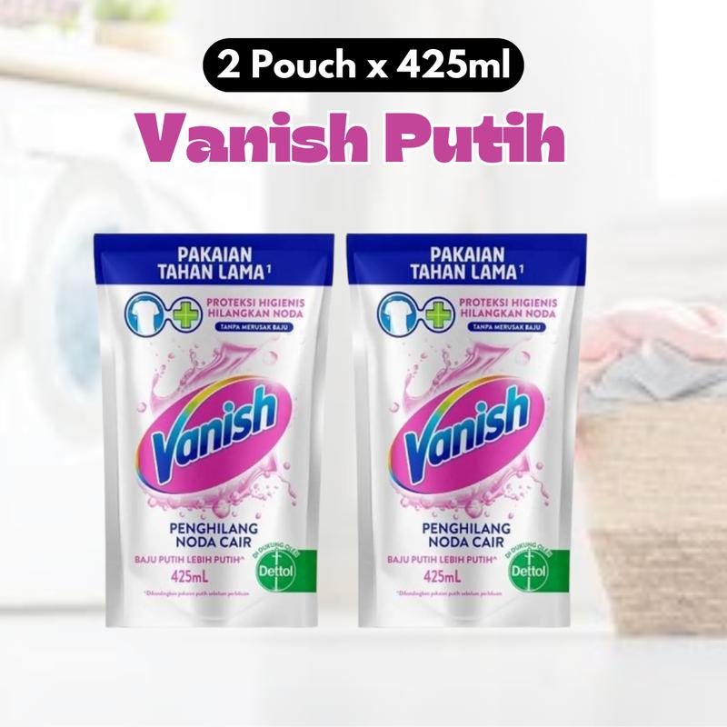Vanish White Cair Refill 2 POUCH x 425ml - Penghilang Noda Pakaian 0