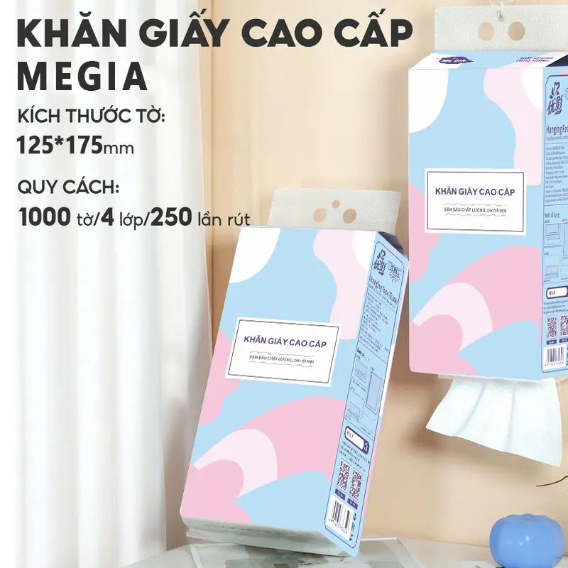 Giấy vệ sinh mềm, 4 lớp, 1000 tờ, khỏe mạnh và an toàn, được thử nghiệm bởi ủy quyền