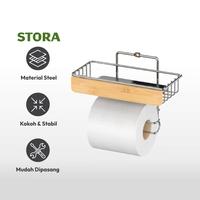 Gambar AZKO Stora Rak Dinding Kamar Mandi Dengan Holder Tisu Chrome Shelf Dinding Rak Tempel Organizer Mandi Wall Shelf dari AZKO ID Kota Administrasi Jakarta Pusat 3 Tokopedia