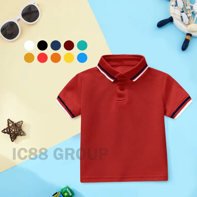 Baju Kaos Polo Anak Laki-Laki dan Perempuan Unisex Usia 2 - 10 Tahun 3