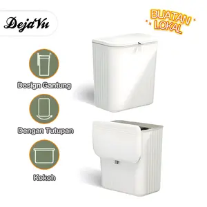 【BELI LOKAL】Dejavu Tempat Sampah Tutup Dapur Gantung Trash Bin Gantung Meja Tong Sampah Plastik Wadah Toilet Kamar Mandi Serbaguna HSB640