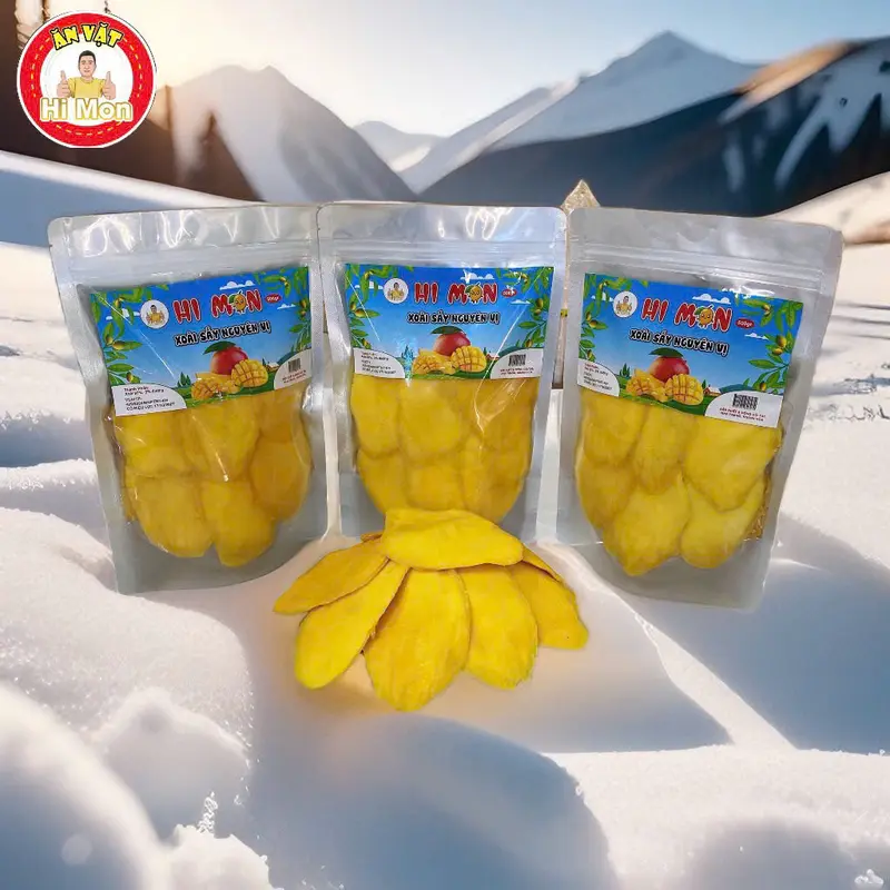 Hi Mon/VY ANH MIỀN TRUNG (COMBO) ( 1.5KG GỒM 3 GÓI XOÀI SẤY DẺO )Tặng bánh tráng trộn vị ngẫu nhiên 3