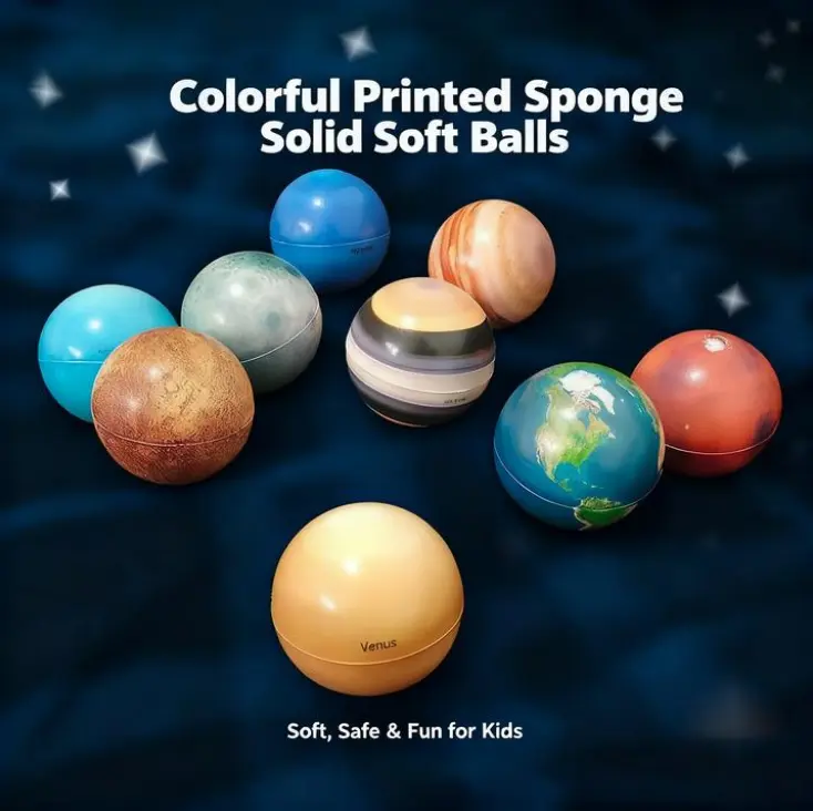 9/10pcs Mainan Edukasi Planet Bola Elastis Bola Bentuk Planet Bola Tata Surya Toys