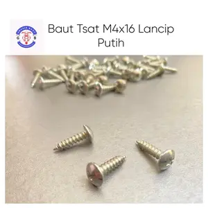 [ISI 100 Pcs] Baut TSAT Kasar Lancip 4x16 Baut JT M4 Lancip 4x16 - Sekrup ts at M4x16