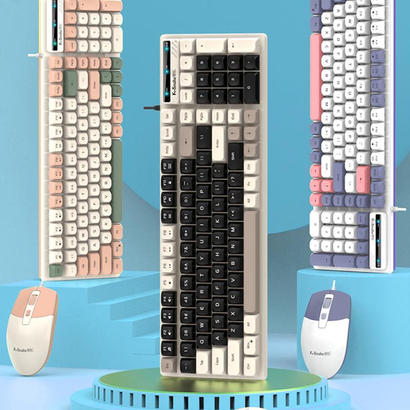 Computer Keyboard Oller Mechanical Keyboard and Mouse, USB Backlit wired Keyboard, Gaming ...