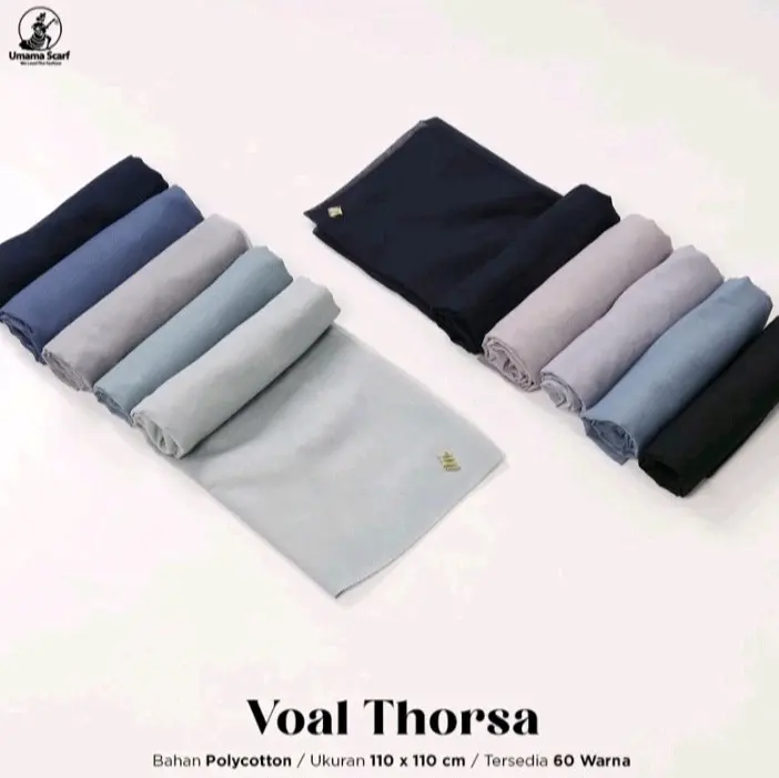 Hijab Umama Scarf Polos Voal Thorsa 100% Original Square Muslim Casual 4