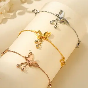 Ormelle Bling - Gelang Kaki Kupu Juntai Gelang Kaki Titanium Anti Karat