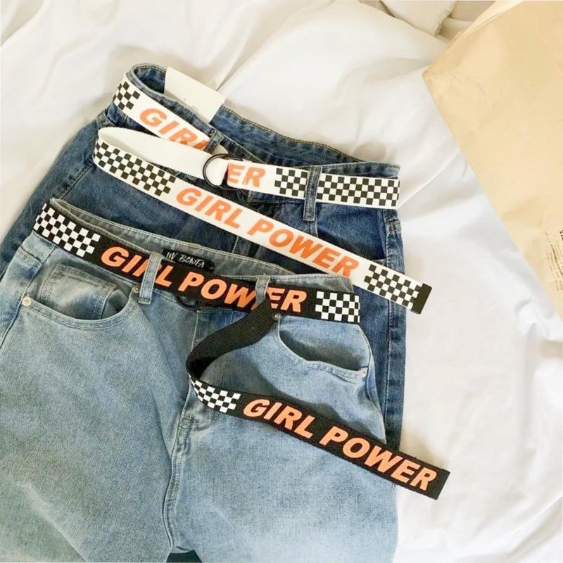 Product Introduction of Korean Style Couple Version Canvas Belt Casual and Versatile Letter Plaid Decoration Canvas Belt Couple Fashion Belt 11