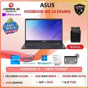 Asus VIVOBOOK GO 14 E410KA N4500 8gb 256gb W11 + OHS 14.0FHD BLIT BLUE -FHD426