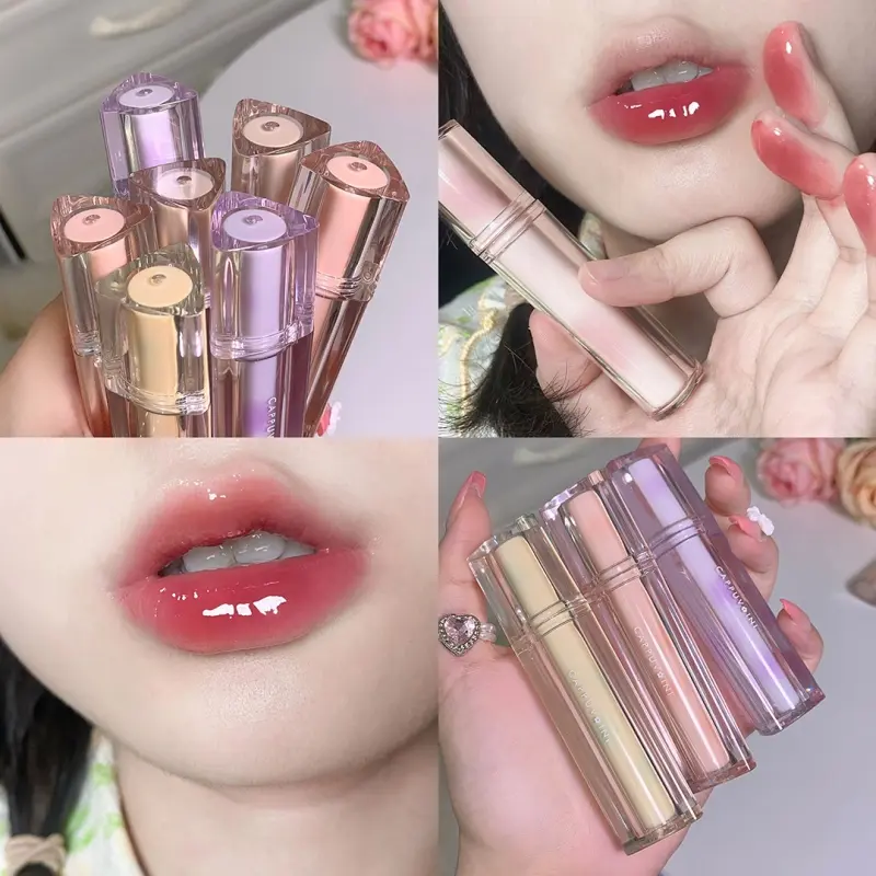Son Bóng Cappuvin, Gương Trà Đá, Son Bóng Nước, Thủy Tinh, Thạch, Tam Giác, Ống Trong Suốt