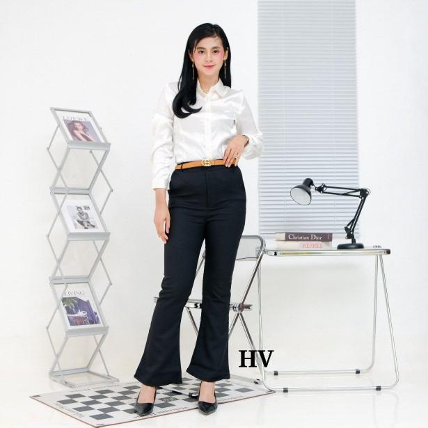 Product Introduction of Celana Formal Kerja Kantor Panjang Wanita Kekinian Cutbray Pants Semi Wol Premium Lembut Melar Nyaman 38