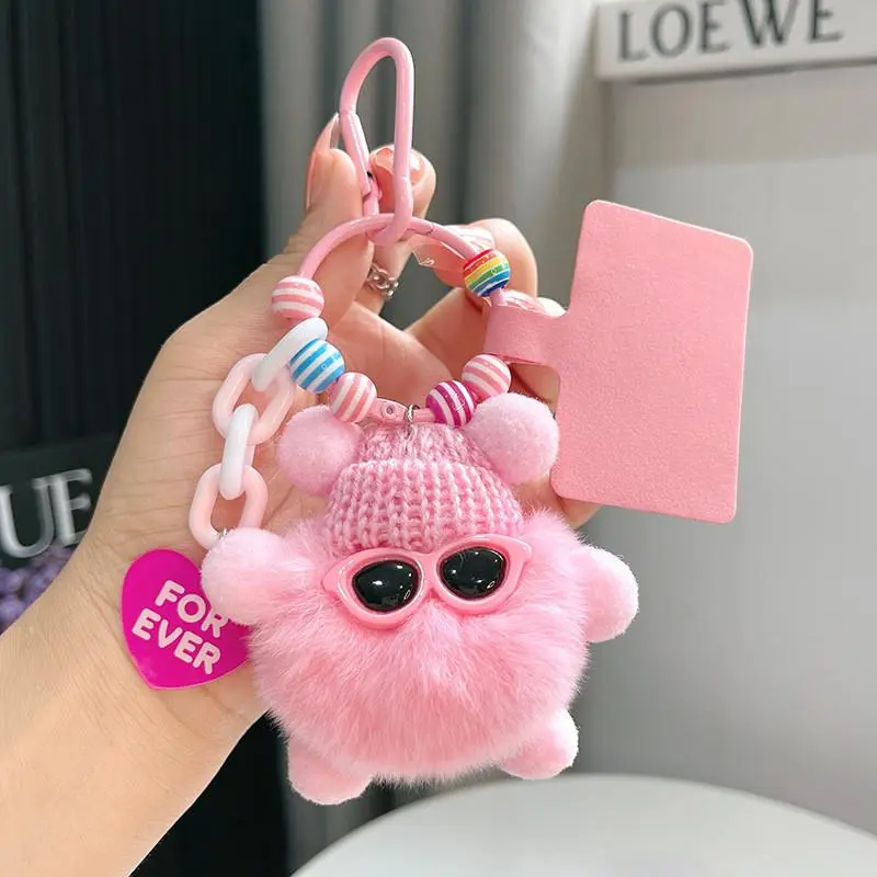 Kelinci Lucu Gantungan Kunci Hiasan Tas Boneka Mewah Cute COAL Balls Hitam Hadiah Gantungan Kunci Boneka Korea Lucu Plush Pendant Cartoon untuk Ponsel dan Tas Rantai Plush Kreatif Menakjubkan Design Bola Batubara Kecil Monster Telepon Gantung Lanyard