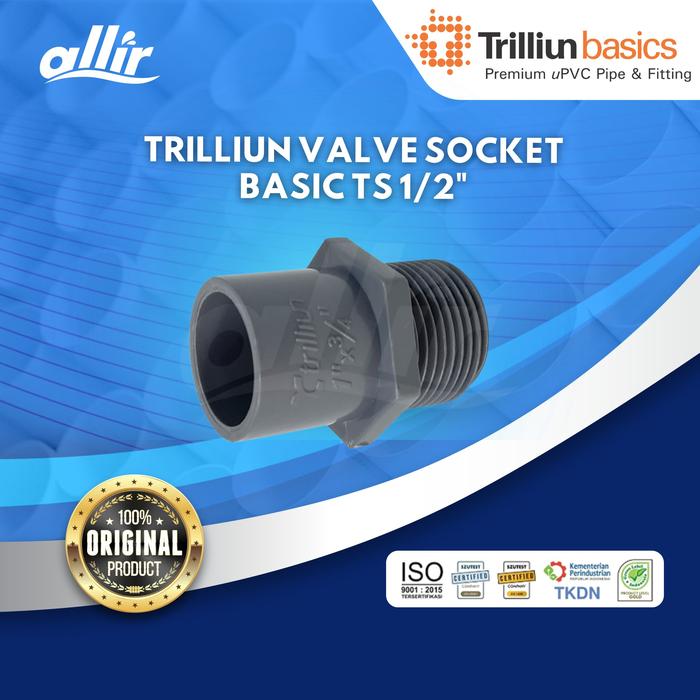Gambar Allir - Fitting uPVC Trilliun Valve Socket TS 1/2" – Anti Bakteri & Tahan Kimia dari Allir Indonesia Kota Bandung Tokopedia
