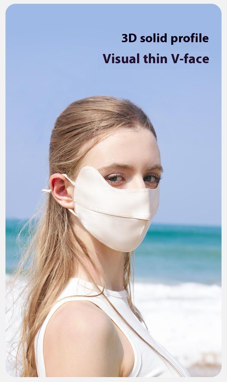 Product Introduction of KENMONT Mulberry Silk Ice Silk Mask Women UPF 50+ UV Protection Breathable Face Cover Hanging Ear Female Masks Camping Running Outdoor 14