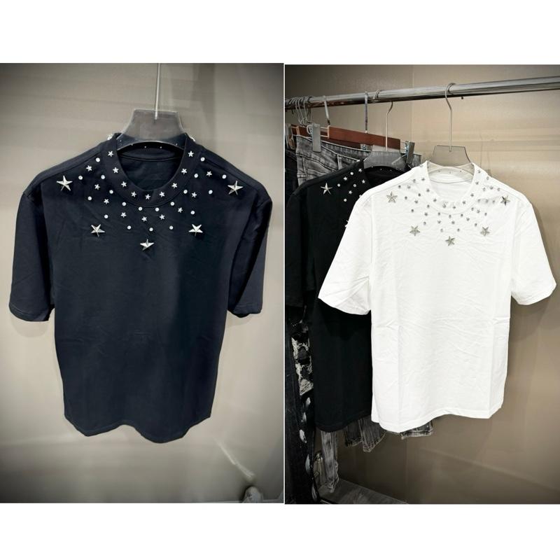Áo phông nam nữ chất cotton đíng đá và sao host neww 2 màu đen và trắng
