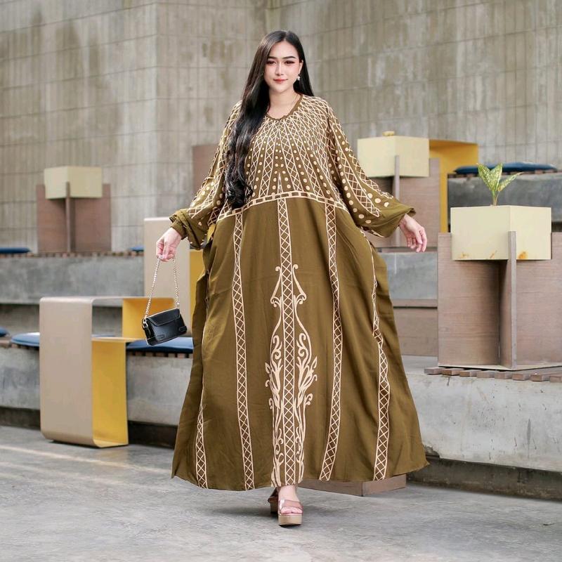 Gamis Kaftan Rayon Premium Ld 170 Elegan Terbaru Mewah 0