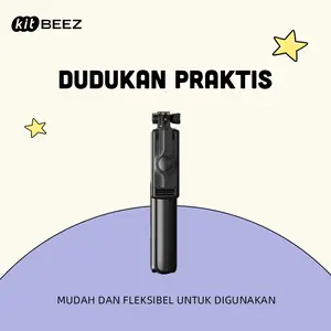 【KiTBEEZ】Aksesori Kamera - Tripod Tongkat Swafoto, Tripod Ultra Ringan dengan Remote Bluetooth, Tripod yang Dapat Diperpanjang untuk Kamera Digital, Kamera Aksi Untuk Kitbeez KC2/KF2/KP2/KP4/KA2