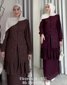 Aurellia Set Rok  Kondangan  Wanita Jumbo Matt Satin Mix Brukat Simpel Mewah 2025