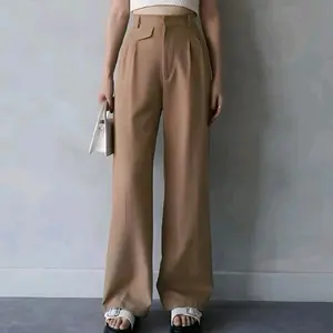 Oro Pants Highwaist Wanita Celana Kulot Viral Bahan Knit Adem Anti Kusut Jumbo Loose Pants Kekinian loose pants trousers wanita korean style Nyaman