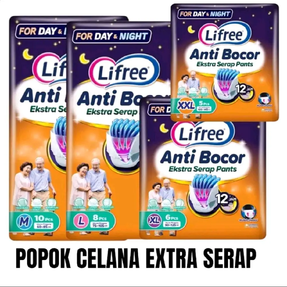 Popok Celana Lifree Anti Bocor Extra Serap untuk Siang dan Malam Pria Wanita