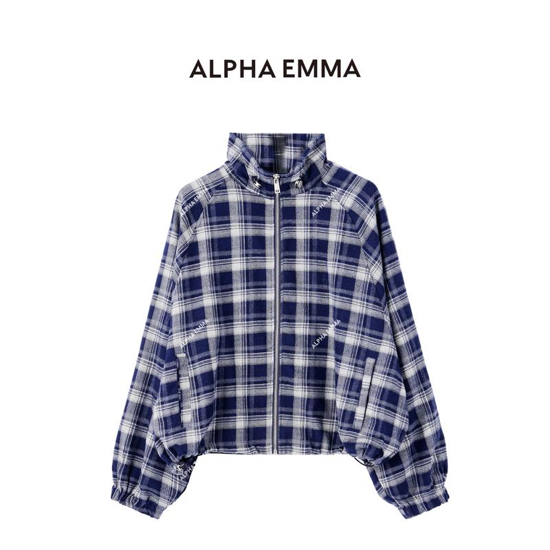 AE Thảo 5A08 Áo khoác kẻ caro thu đông mài lông mềm mịn chất lượng cao