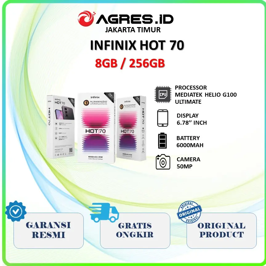 INFINIX HOT 70 8Gb 256Gb Garansi Resmi Infinix Indonesia