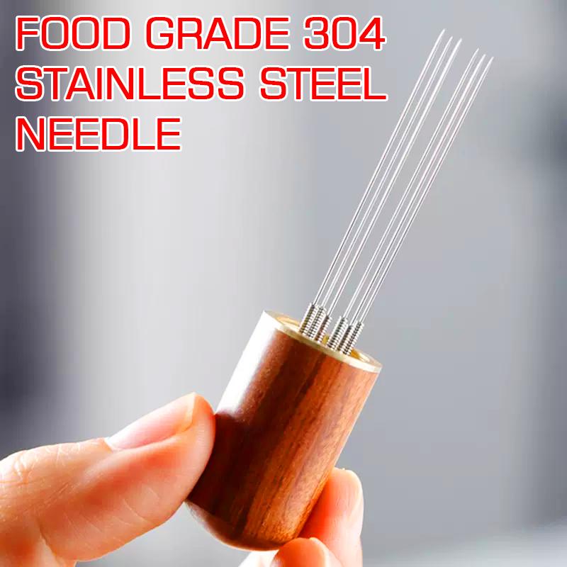 Product Introduction of Lahome 304 Stainless Steel Coffee Tamper Needle Distributor Wood Handle Espresso Coffee Powder Leveler Tool 6 Needles Cafe Stirring Accessories For Solve Coffee Clumping 2