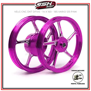Velg CNC DKT DFIVE Set Depan Belakang Ring 14 160/185 Scoopy Genio Spacy Beat Vario 110/125 150 Mio SPorty Smile Soul