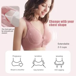 Bra Menyusui Jumbo Kancing Depan Tanpa Kawat Ibu Hamil Katun Bayi Wanita hamil Ibu BH 1018bra