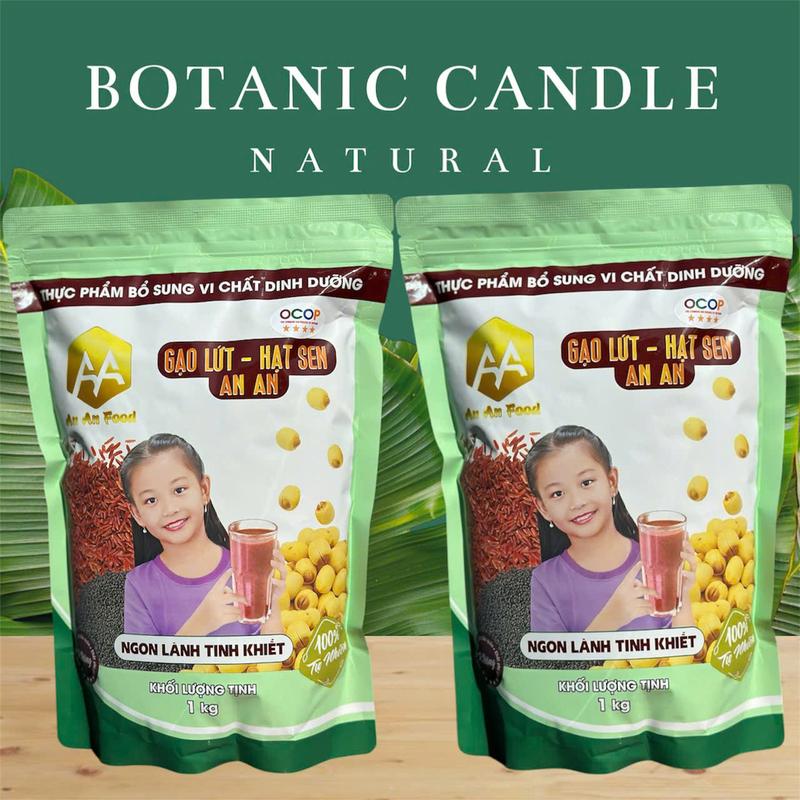 bột gạo lứt hạt sen mè đen ( 2 Túi Zip không giỏ 2kg ) lượng đường thấp hữu cơ tự nhiên Chua Nho Lượng đường thấp Ít chất béo
