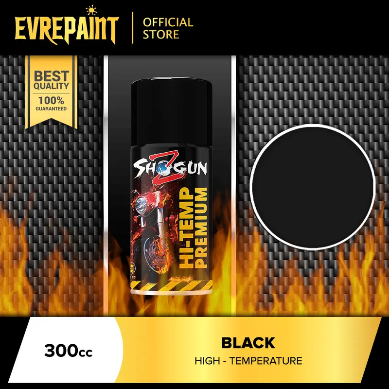 Pilox Pylox Pilox Shogun Z Paint Cat Semprot Motor Hi-Temp Black/Silver - Khusus Knalpot Hitam/Abu-Abu Tahan Panas 600 drajat 0