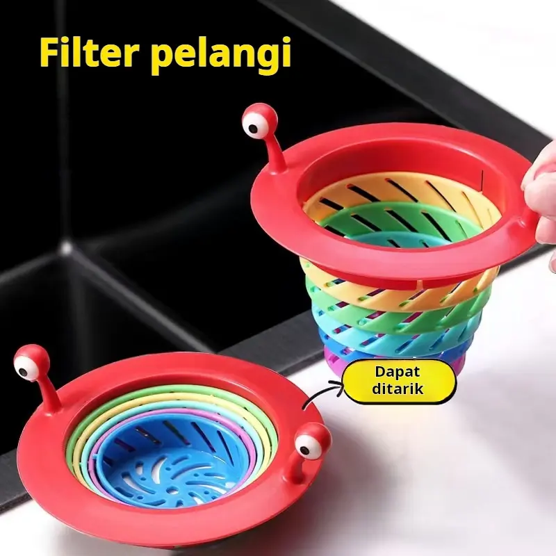 Jaring penyaring sampah untuk wastafel dapur saluran pembuangan, mencegah penyumbatan di bawah wastafel cucian. 0