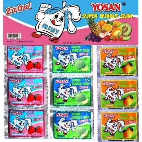 PERMEN KARET YOSAN 2 IN 1 ISI 24 PCS Gula Gum 1