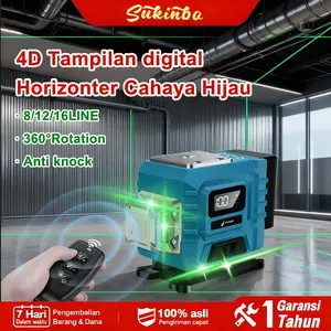 【COD】victool Level laser 16 baris, laser tampilan 4D dengan kendali jarak jauh, level laser 4D 16 baris lengkap dengan tripod putar 360 derajat laser  waterpass