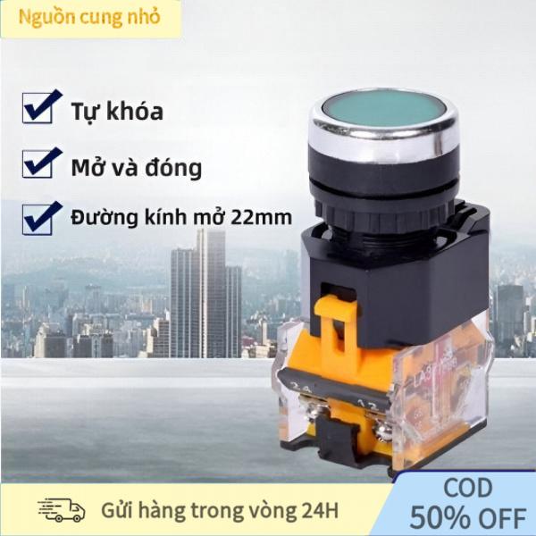 Nút bấm tự phục hồi, lỗ khoét 22mm, cao 66mm, đế 30x32mm
