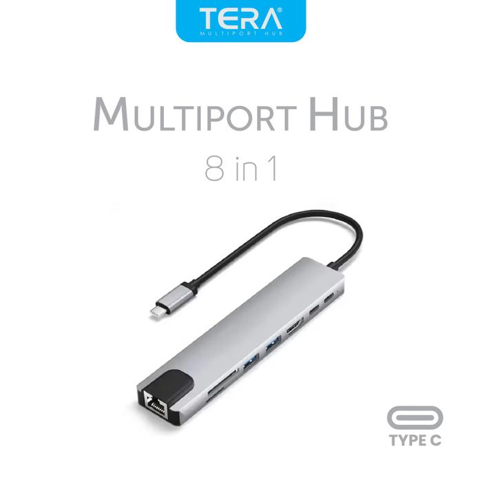 Jual TERA Multiports Converter Hub 8in1 Type-C 3.1 TC-RJ45 8in1 USB-C 3 ...