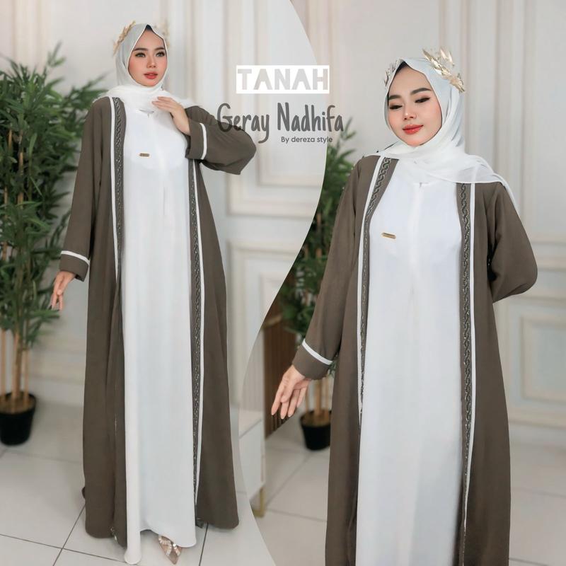 Gamis Abaya rompi cringkle airflow by dereza style Dress Wanita Muslim Arab Variasi Crinkle 5