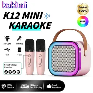 【COD&Local Delivery】Speaker Bluetooth 2Mic 1 Setkaraoke Speaker KTV Cute Wireless LucuPortabel Luar Ruangan Bass