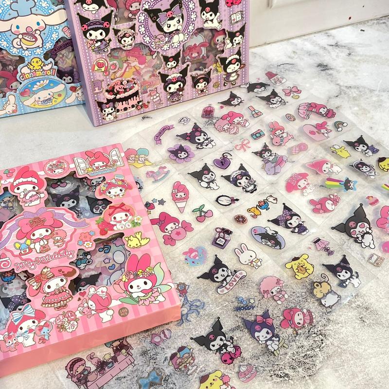 Stiker 100 Lembar Sanrio CYK ST-1404 Kuromi Cinnamoroll My Melody 1