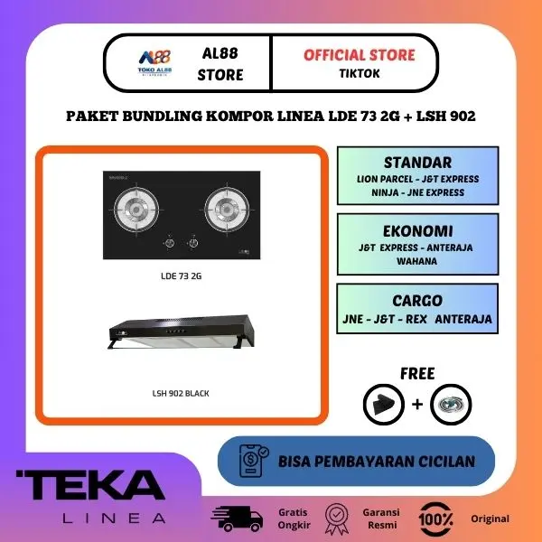 Paket Bundling Kompor Tanam Linea LDE 73 2G + Slim Hood Linea LSH 902 - Garansi Resmi - Black, Hitam