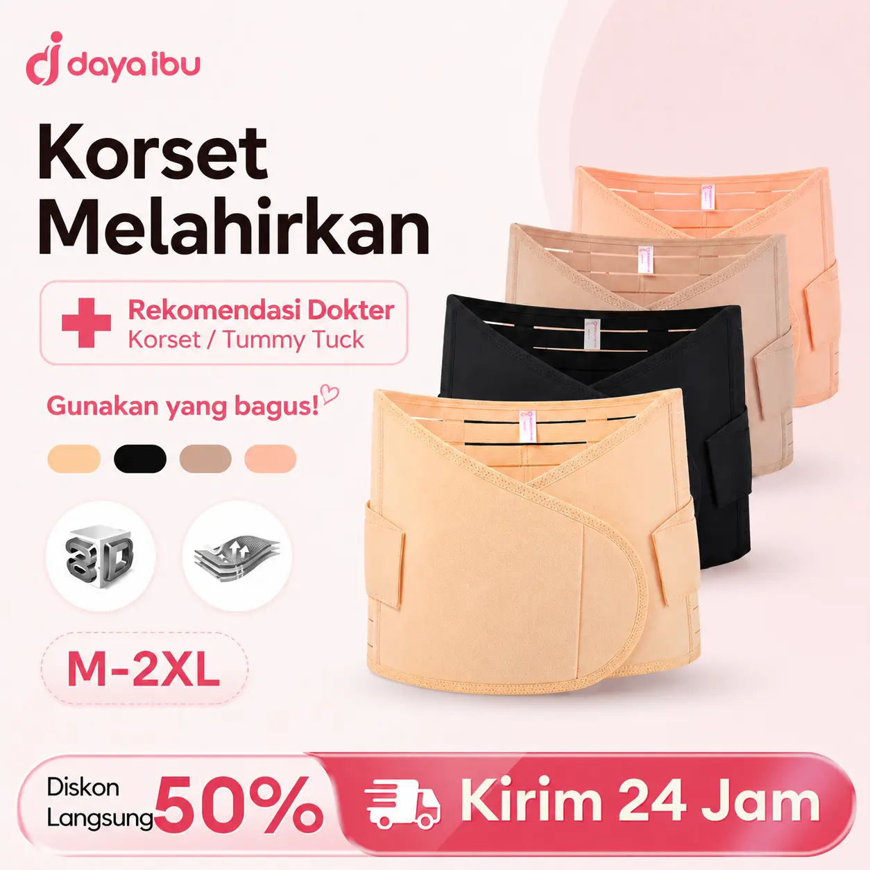 ANGEL MOMMY ‌Korset Postpartum Pelangsing Perut Buncit‌ bu Pasca Melahirkan‌ Normal Cesar‌ JUMBO Size Stagen‌ B211
