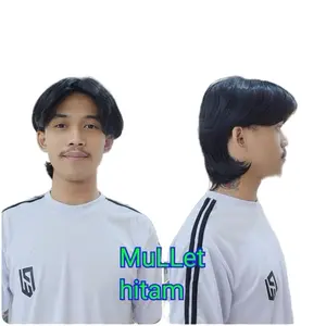 Z Mullet ZM 2 Wig Pria Model Mullet Korea , Bahan Fiber High Quality, Rambut Palsu Pria Full Satu Kepala Natural
