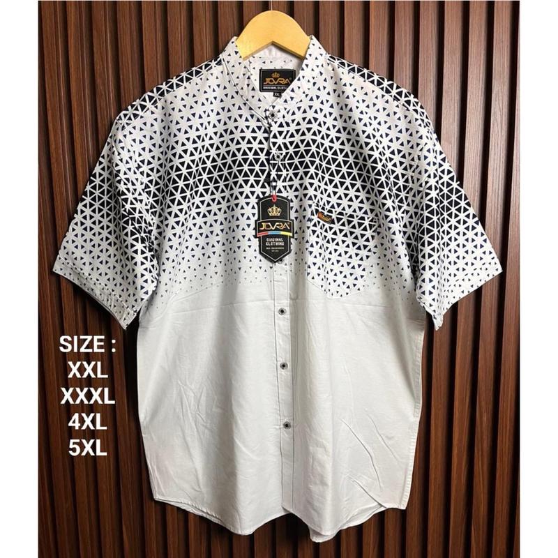 Kemeja Pria Motif Lengan Pendek Katun Jumbo dan Standar 0